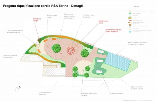 Progetto riqualificazione cortile rsa torino dettagli